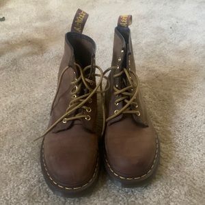 Brown Doc Martens.